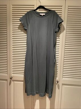 Loft Cotton knit T-shirt fit and flair midi dress sz Med